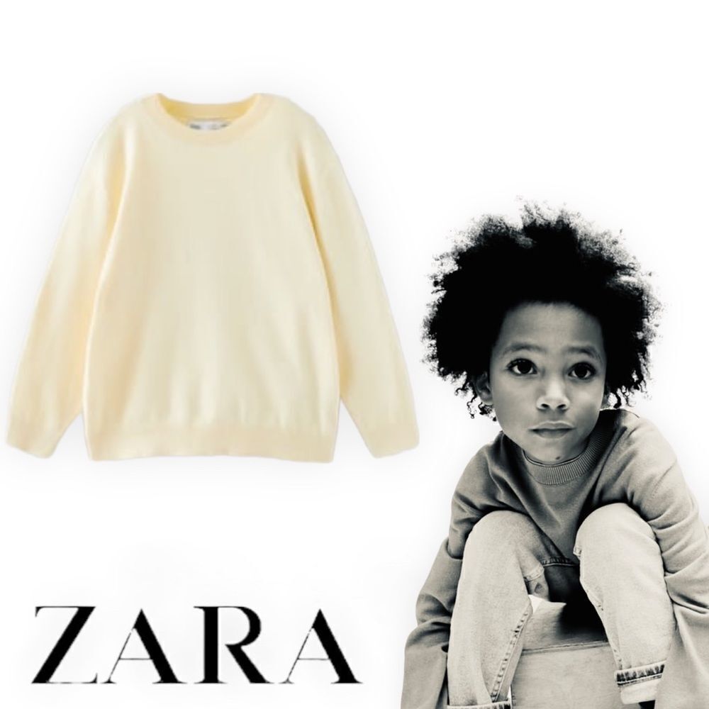 ZARA Kids | Pastel Yellow | BASIC KNIT SWEATER